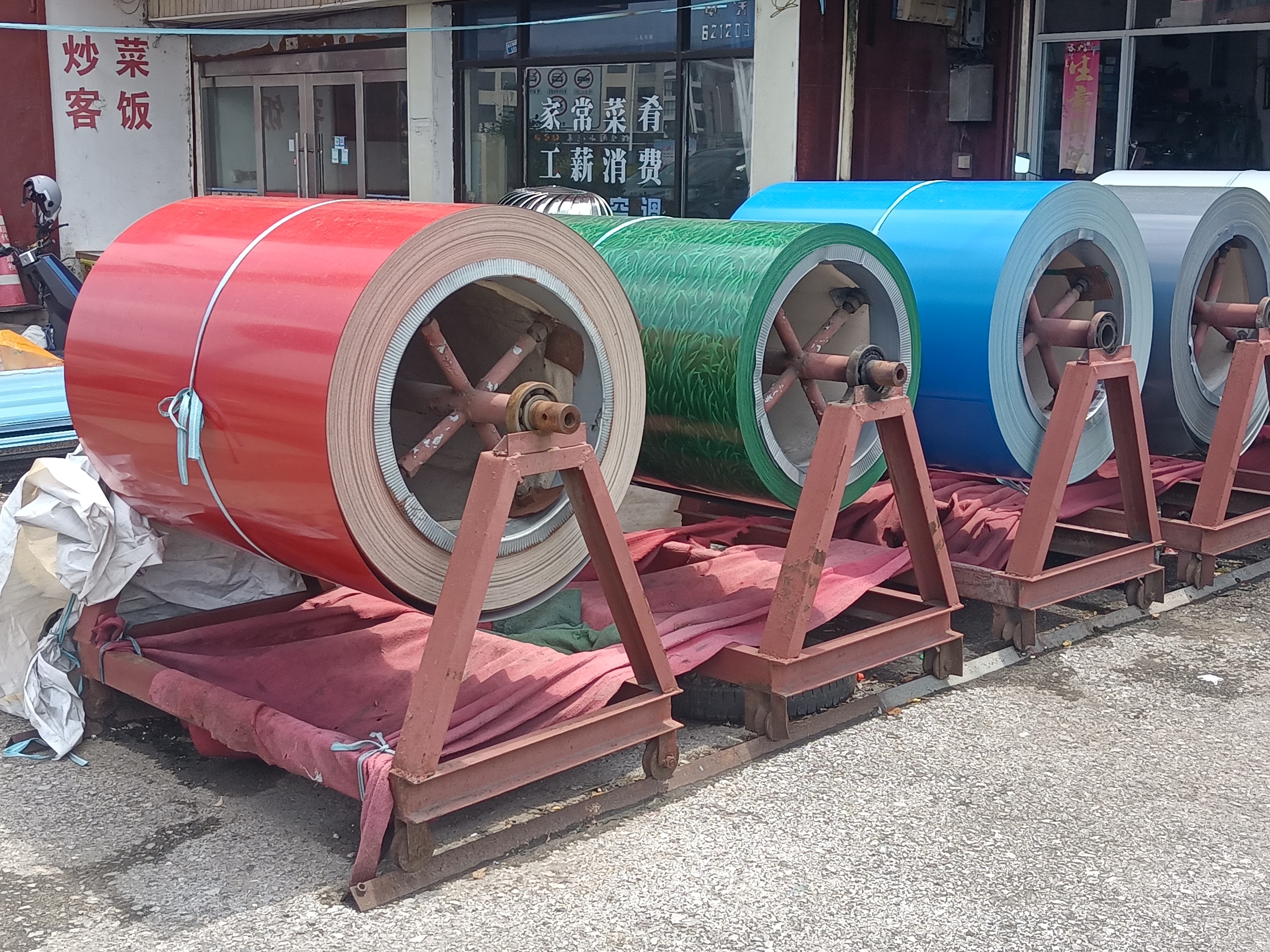 Steel coils prepared for industrial use